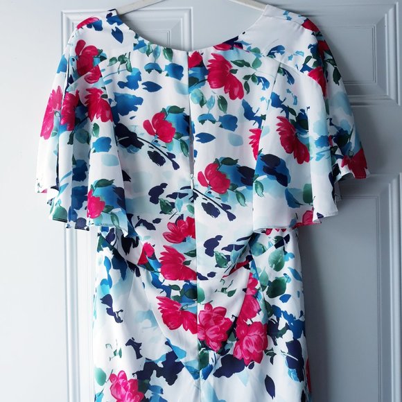 Adelyn Rae White Floral Maxi Dress Flutter Sleeves - Picture 6 of 13